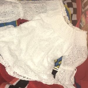 Lace off the shoulder shirt